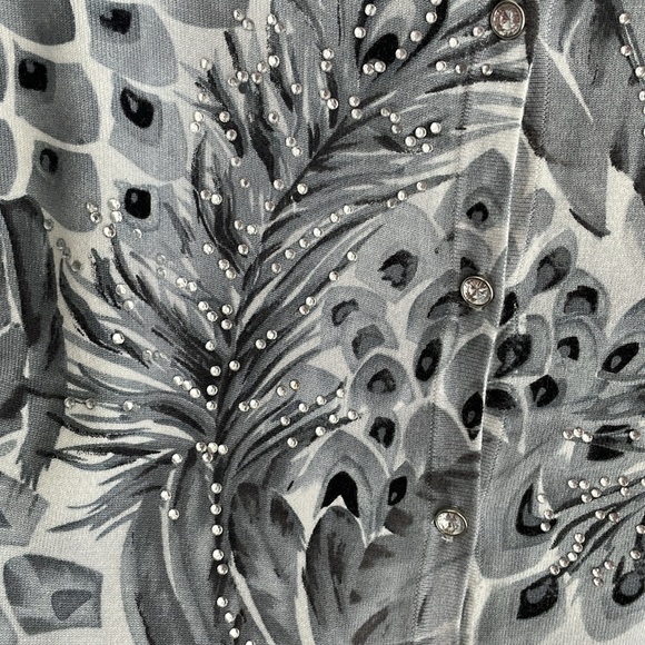 Prima Bella rhinestone bling button front cardigan - Picture 4 of 10